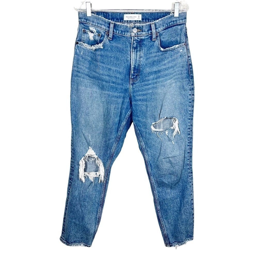 Abercrombie & Fitch High Rise Distressed Mom Jean Cotton Womens Size 29